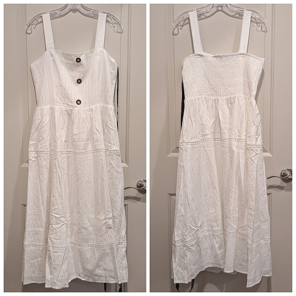 NWT! JNSQ Odalie 100% Cotton White Sundress Size 10